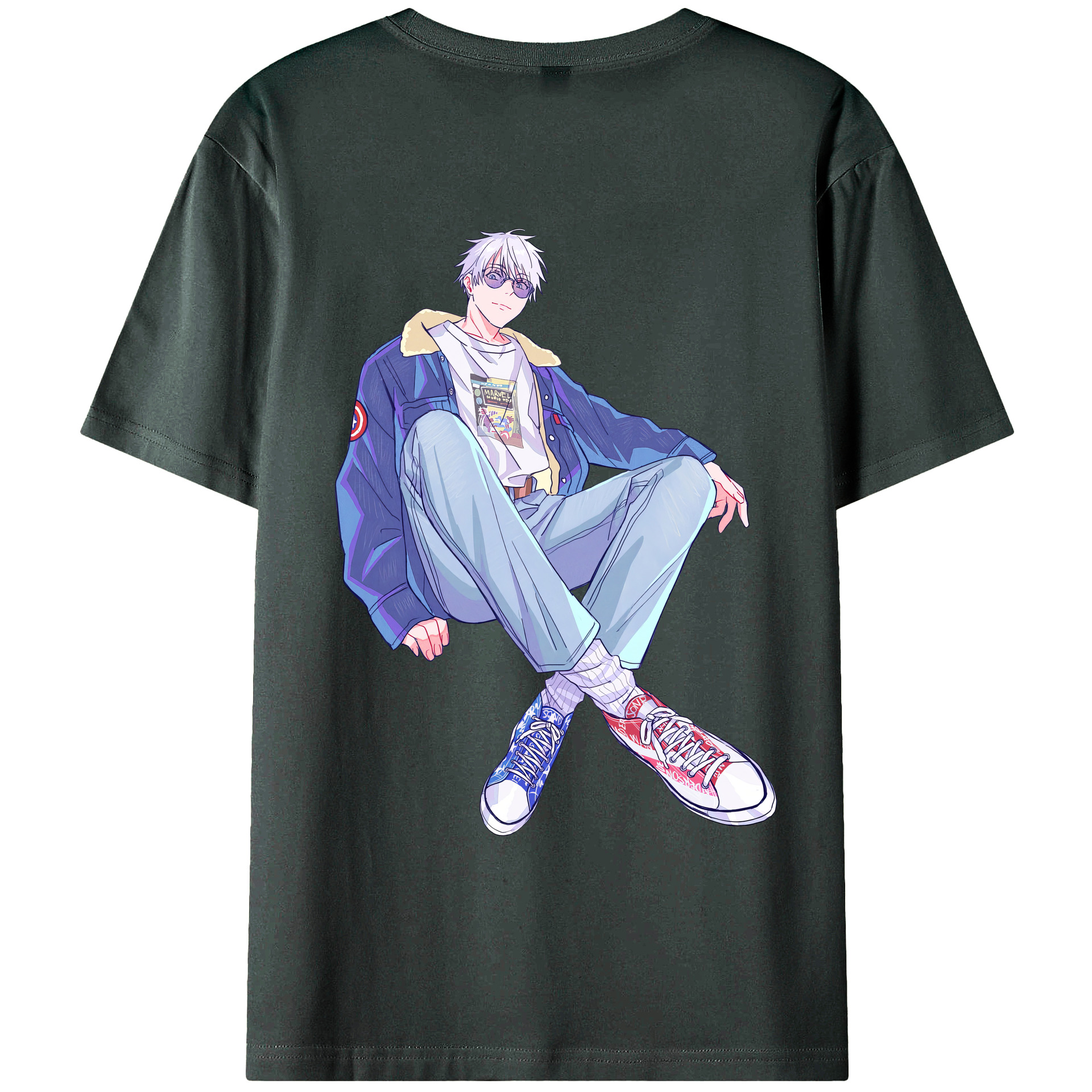 （画像用） 呪術廻戦 Jujutsu Kaisen 綿100％ メンズ半袖Tシャツ（バックプリント） 通気性